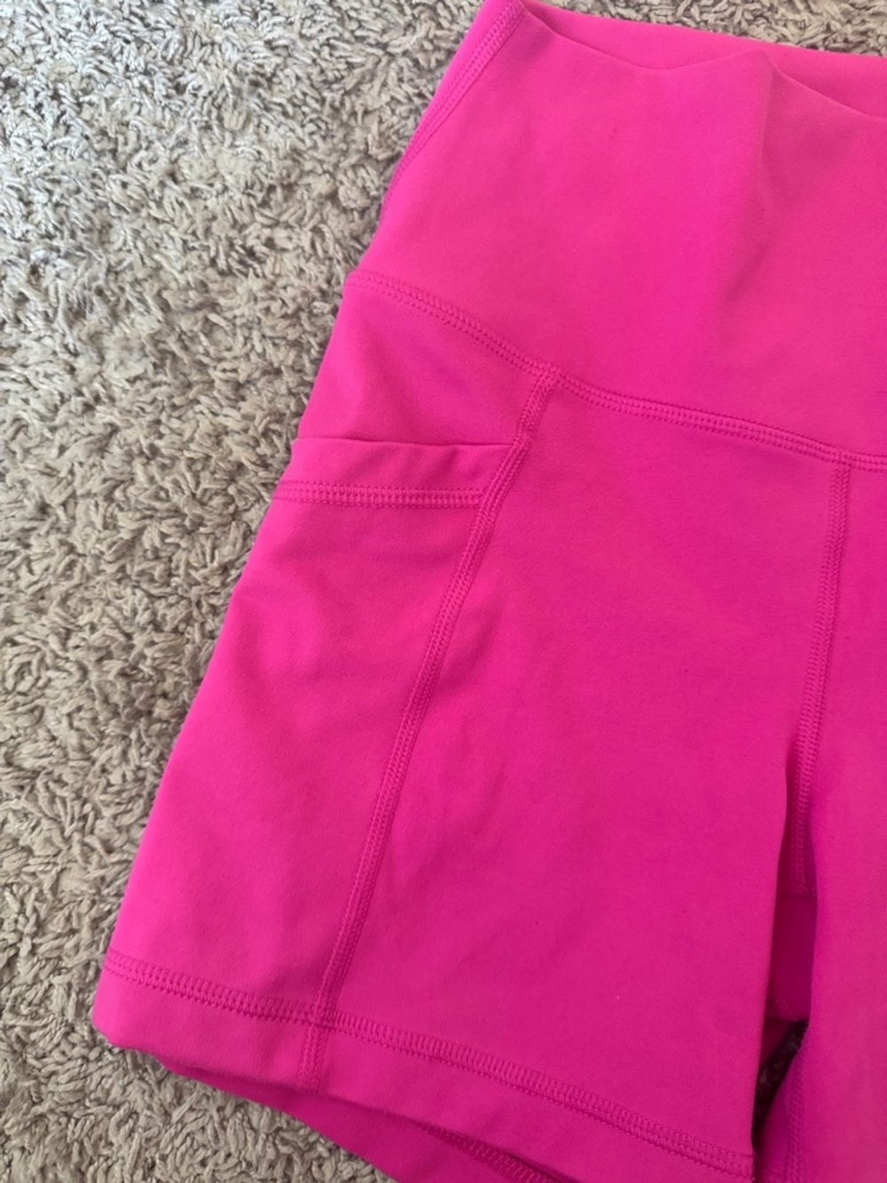 Yogalicious High-Waist Fuchsia Workout Shorts / BB9 - Picture 2 of 5